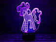 3D-нічник "My Little Pony" (УВАЧНЕ ЗОБРАЖЕННЯ) + пульт ДК + мережевий адаптер +батарейки (3ААА)  3DTOYSLAMP, фото 2