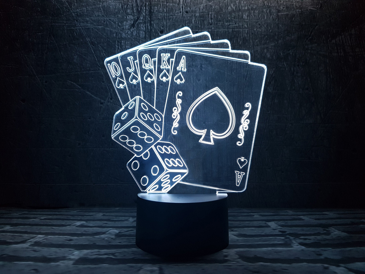 Змінна пластина для 3D-світильників "Покер" 3DTOYSLAMP, фото 1