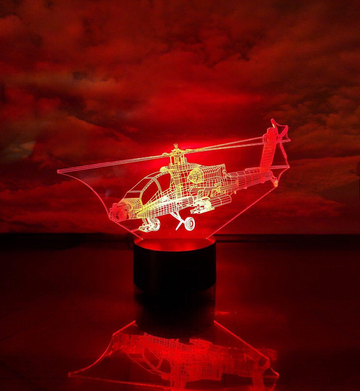 Змінна пластина для 3D-світильників "Вертоліт 3" 3DTOYSLAMP, фото 1