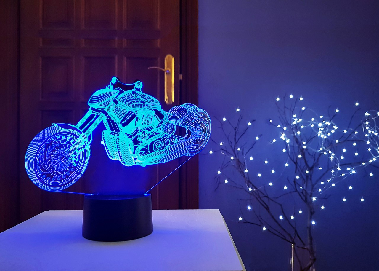 Змінна пластина для 3D світильник "Мотоцикл 9" 3D TOYSLAMP, фото 1