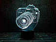 3D-нічник "Фотоапарат" (ВОЛІЧНЕ ЗОБРАЖЕННЯ) + пульт ДК + мережевий адаптер + батарейки (3 ААА)  3DTOYSLAMP, фото 2
