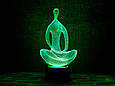 3D нічник "Медитація" (ВОЛІЧНЕ ЗОБРАЖЕННЯ) + пульт ДК + мережевий адаптер +батарейки (3ААА)  3DTOYSLAMP, фото 2
