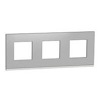 Рамка 3-постова алюміній Unica New Pure Schneider Electric NU600680