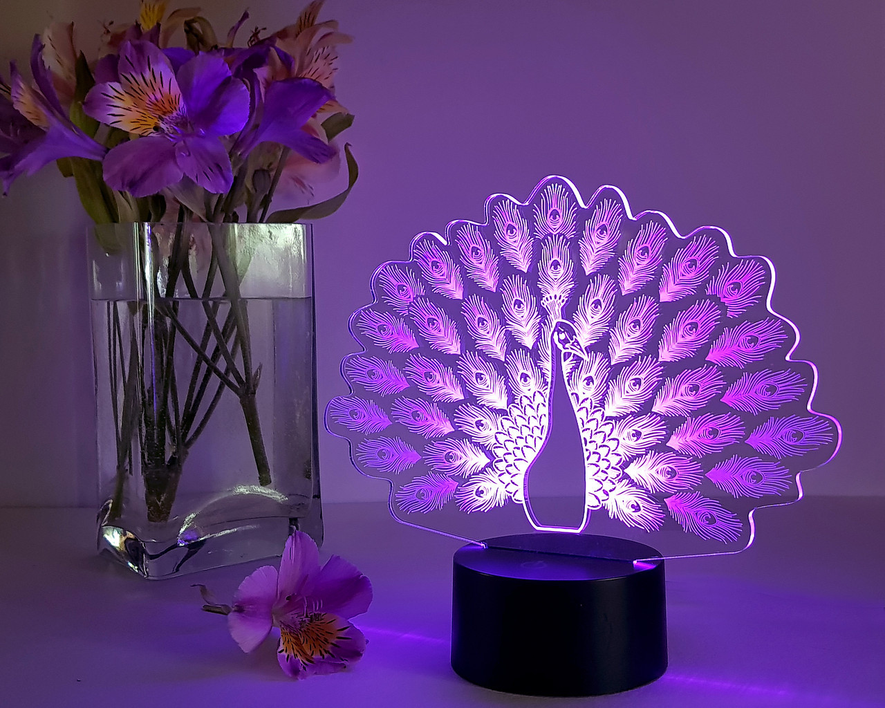 Змінна пластина для 3D-світильників "Павлін" 3DTOYSLAMP, фото 1