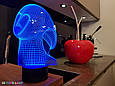 3D нічник "Спірив" (ВОЛІЧНЕ ЗОБРАЖЕННЯ) + пульт ДК + мережевий адаптер + батарейки (3ААА)  3DTOYSLAMP, фото 2