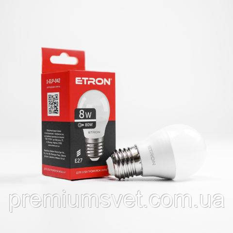 Лампа св/діод ETRON Light Pover G45 8W 4200K E27 (1-ELP-042), фото 1