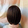 Перука з натурального волосся подовжене каре шоколадний ERIN 10"- 4, фото 2
