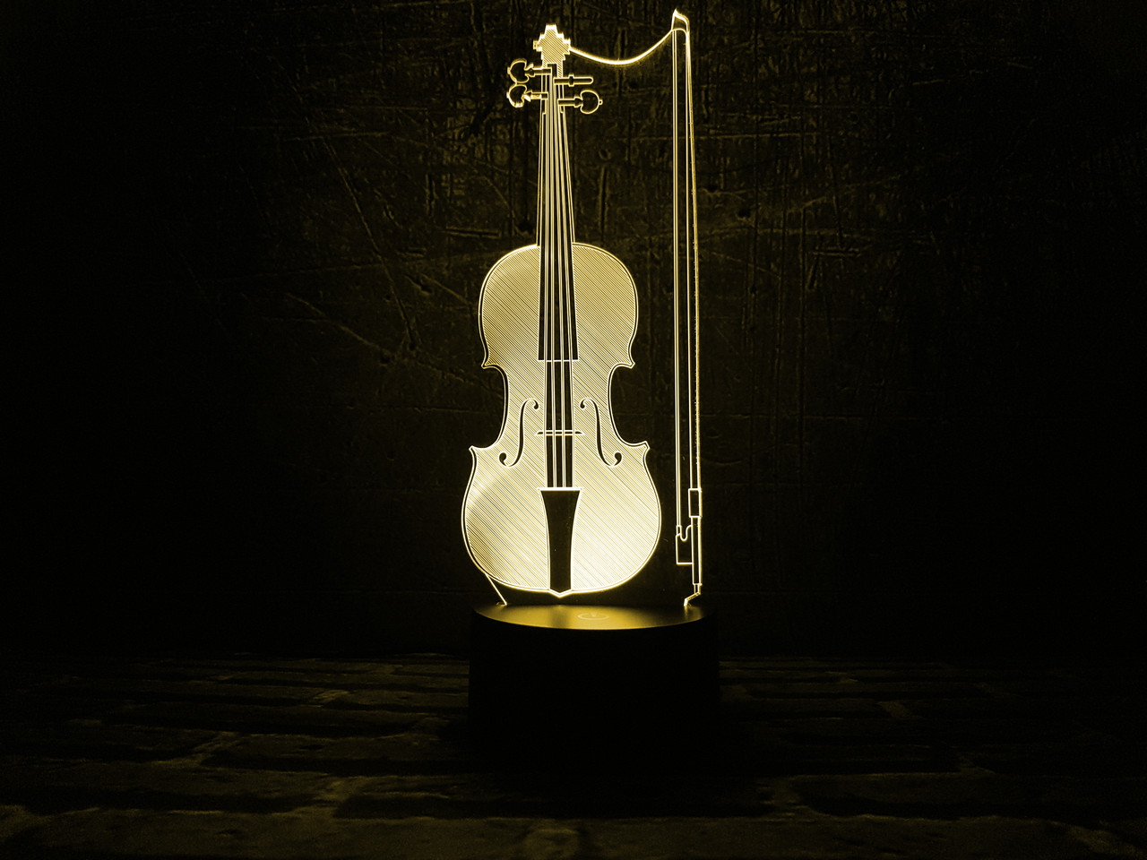 3D нічник "Скрипка" (ВОЛІЧНЕ ЗОБРАЖЕННЯ)+ пульт ДК + мережевий адаптер + батарейки (3 ААА)  3DTOYSLAMP, фото 1