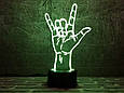 3D нічник "ILY" (ВОЛІЧНЕ ЗОБРАЖЕННЯ) + пульт ДК + мережевий адаптер + батарейки (3ААА)  3DTOYSLAMP, фото 2