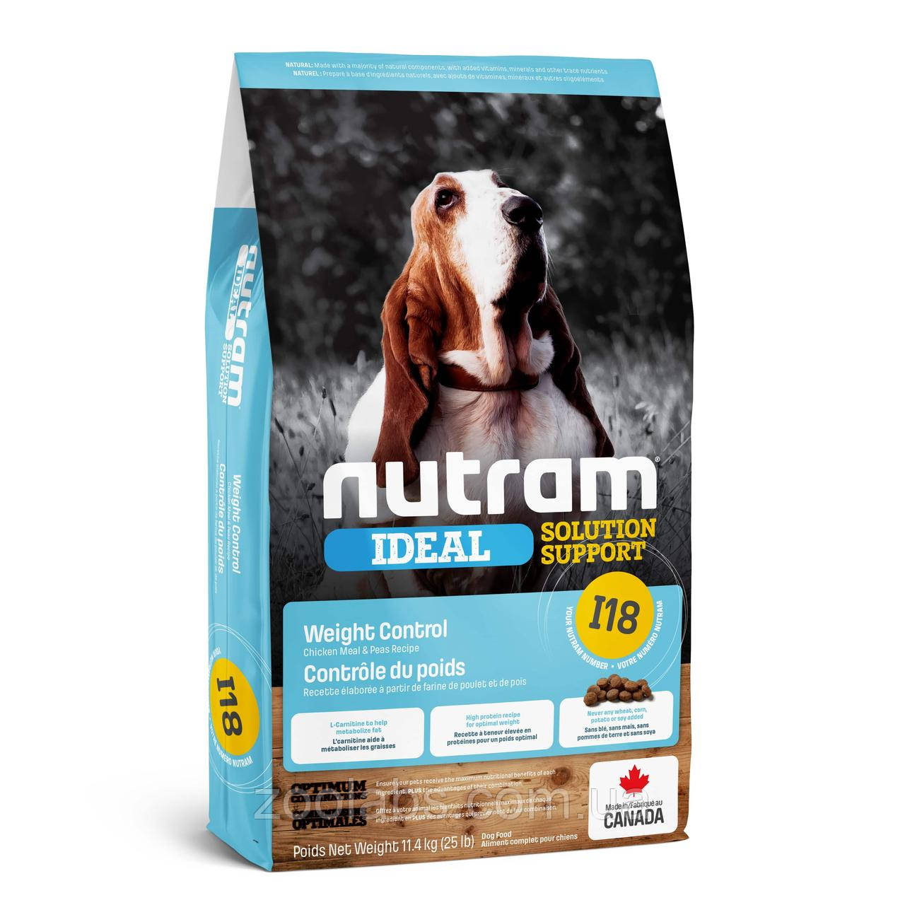Корм Nutram контроль ваги | Nutram I18 Ideal Solution Support Weight Control Dog Food 2 кг