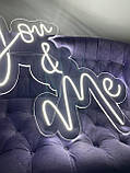 Неоновий напис на весілля "You & Me" на акриловій основі Manific Decor, фото 6