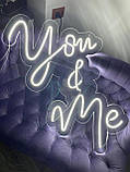 Неоновий напис на весілля "You & Me" на акриловій основі Manific Decor, фото 4