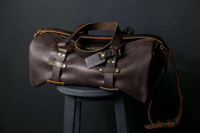 Шкіряна сумка Travel дизайн №81, натуральна Вінтажна шкіра, колір Шоколад, фото 2