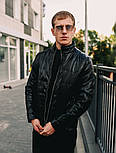 Чоловіча куртка кожанка осінь стьобаний чорна класична Туреччина. Живе фото (Чоловіча куртка осінь-весна), фото 3