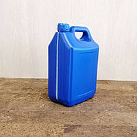 Синяя пластиковая канистра. Канистра 5 литров для промышленной химии, мыльных растворов, удобрения.