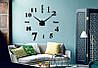 3D годинник Timelike™ 100 см настінний великий Написи-B чорний, фото 3