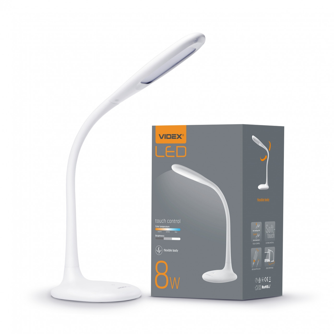 Настільна ЛЕД лампа 8Вт 3000-5500K VIDEX TF03W