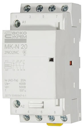 Модульний контактор MK-N 4P 20A 2NO+2NC 220V, фото 2