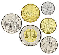 Эфиопия Набор из 6 монет 2004-2010 UNC 1, 5, 10, 25, 50 центов и 1 бирр
