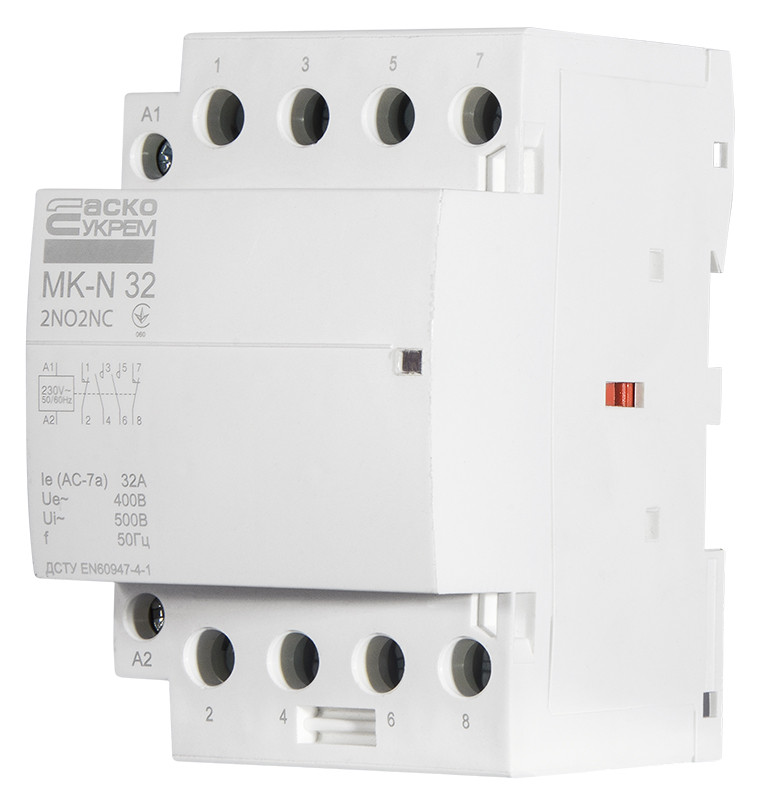 Модульний контактор MK-N 4P 32A 2NO+2NC 220V
