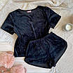 Жіноча велюрова піжама футболка і шорти, фото 5