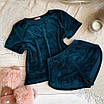 Жіноча велюрова піжама футболка і шорти, фото 4