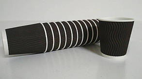 Стакан гофрований 175мл " Чорний "Маестро (20 шт)