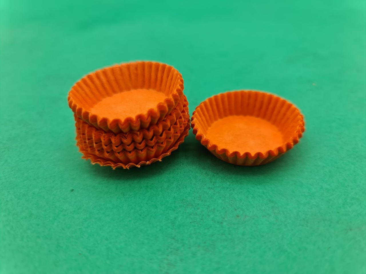 Тартолетка для кексів "Кругла помаранчева"D30 H9,5 (100шт)/3а/ (1 уп.), фото 1