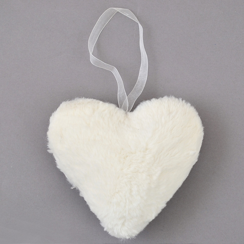 Ялинкова прикраса Yes Fun Серце пухнасте 15см кремово-білий (973554)