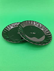 Тарілка склоподібна одноразова 160 мм, чорна 10 шт/уп