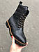 Черевики берці жіночі зимові шкіряні чорні на шнурівці, черевики жіночі зимові шкіряні від виробника, фото 2