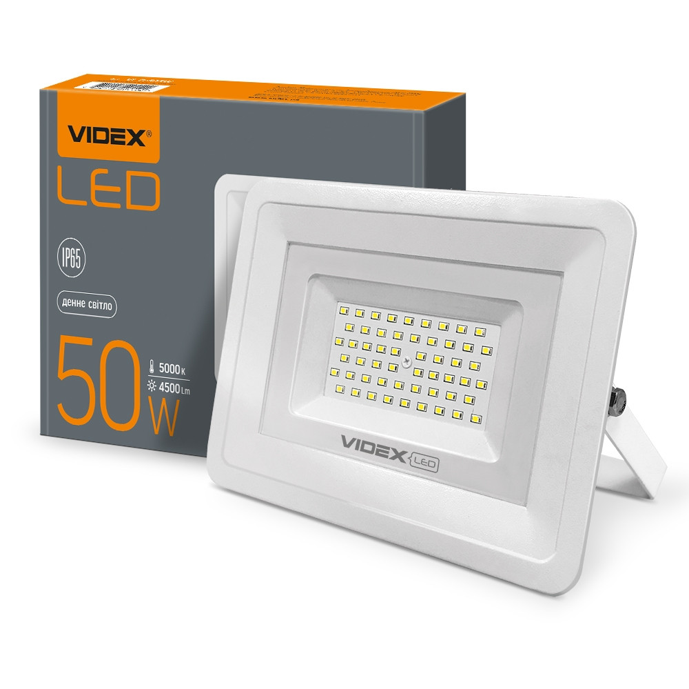 Прожектор LED PREMIUM 50W 5000K Білий VIDEX, 23577