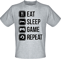 Футболка "Eat Sleep Game Repeat" (меланж)