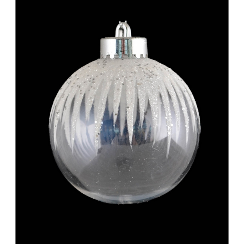 Ялинкова прикраса куля Yes Fun засніжений з глітером d-8см (972896)