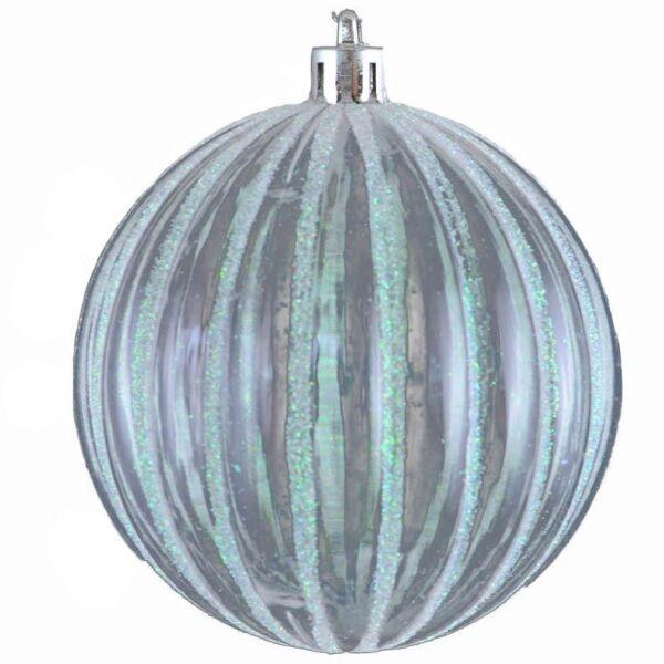 Ялинкова прикраса куля Yes Fun Сніжний барс d-8см прозорий (972888)