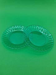 Тарілка склоподібна діаметр 205 мм, зелена 10 шт/уп