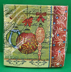 Новогодняя салфетка (ЗЗхЗЗ, 20шт) LuxyНГ Украшения для елки (1 пач)