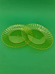 Тарілка склоподібна діаметр 205 мм, жовта 10 шт/уп