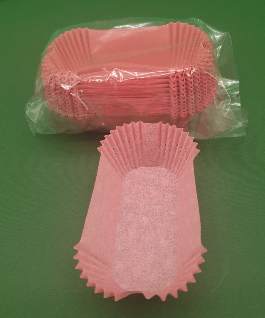 Тартолетка для кексів"Прямокутна рожева"(80*35*30,5) (100шт)/П-8/ (1 уп.), фото 1
