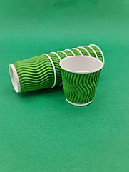 Стакан гофрований 110мл "Зелений" Маестро (20 шт)