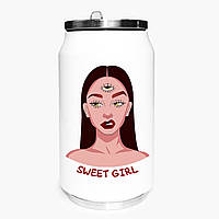 Термокружка Милая девушка Диджитал Арт (Sweet girl Digital art) (31091-1634) термобанка из нержавеющей