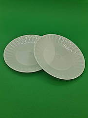 Тарілка склоподібна діаметр 205 мм, біла 10 шт/уп