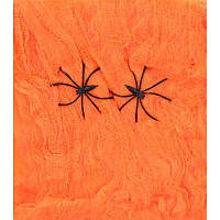 Декор для Хеллоуїна Yes Fun павутина з двома павучками 20г помаранчевий (973364)
