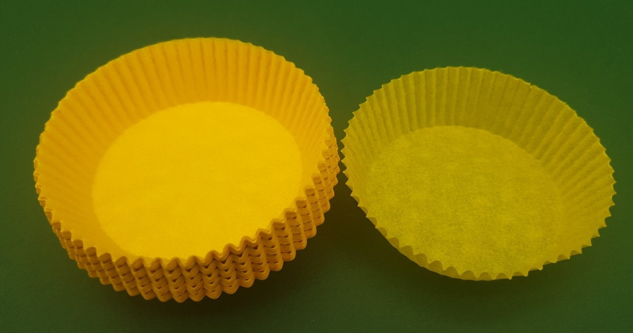 Тартолетка для кексів "Кругла жовта"D71 H22 (100шт)/9/ (1 уп.), фото 1