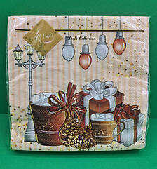 Святкова серветка (ЗЗхЗЗ, 20шт) LuxyНГ Різдвяний напій(1225) (1 пач.)