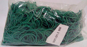 Гумка грошова №50 ( зелена )*1,5 мм 1 кг "Plast" (1 пач.)