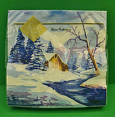 Дизайнерська серветка (ЗЗхЗЗ, 20шт) LuxyНГ Зимовий етюд (1 пач.)