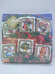 Новорічна серветка (ЗЗхЗЗ, 20шт) LuxyНГ Листівка на Раждество (1 пач.)