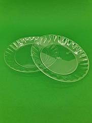 Тарілка склоподібна одноразова 160 мм, прозора 10 шт/уп