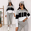 Стильний жіночий костюм у спортивному стилі з капюшоном, фото 3